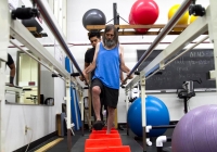 Man practicing walking