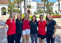 Students posing for photo infront of Hepner Hall