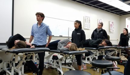 students learning chiropractic
